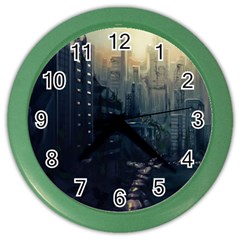 Apocalypse Post Apocalyptic Color Wall Clock by Sudhe