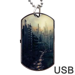 Apocalypse Post Apocalyptic Dog Tag Usb Flash (two Sides) by Sudhe