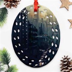 Apocalypse Post Apocalyptic Ornament (oval Filigree) by Sudhe