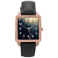 Apocalypse Post Apocalyptic Rose Gold Leather Watch  by Sudhe