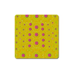 Bloom On In  The Sunshine Decorative Square Magnet by pepitasart