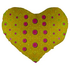 Bloom On In  The Sunshine Decorative Large 19  Premium Heart Shape Cushions