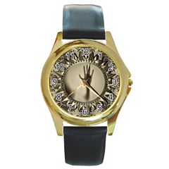 Mirror Mirror Of Souls Magic Mirror Round Gold Metal Watch