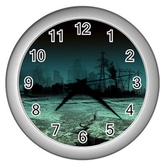 Industry Setting World Urban Wall Clock (silver) by Sudhe