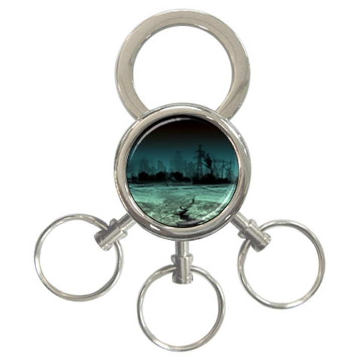 Industry Setting World Urban 3-Ring Key Chain