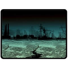 Industry Setting World Urban Fleece Blanket (large)  by Sudhe