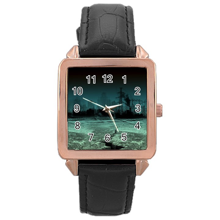 Industry Setting World Urban Rose Gold Leather Watch 