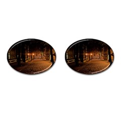 City Night Dark Architecture Lamps Cufflinks (oval) by Sudhe