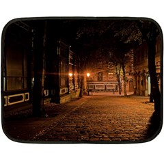 City Night Dark Architecture Lamps Fleece Blanket (mini) by Sudhe