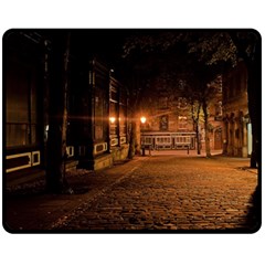 City Night Dark Architecture Lamps Fleece Blanket (medium)  by Sudhe