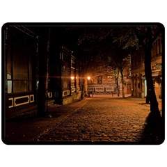 City Night Dark Architecture Lamps Double Sided Fleece Blanket (large)  by Sudhe