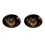 African Lion Wildcat Mane Closeup Cufflinks (Oval) Front(Pair)