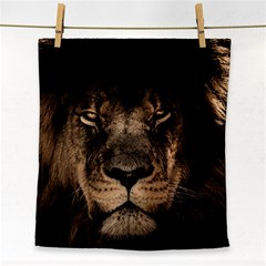 African Lion Wildcat Mane Closeup Face Towel by Sudhe