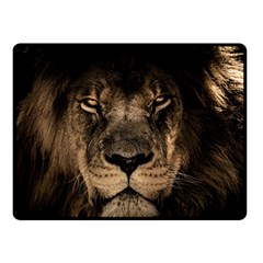 African Lion Wildcat Mane Closeup Fleece Blanket (small) by Sudhe