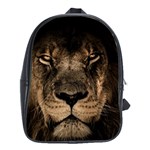 African Lion Wildcat Mane Closeup School Bag (XL) Front