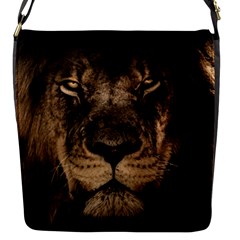 African Lion Wildcat Mane Closeup Flap Closure Messenger Bag (s)