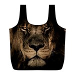 African Lion Wildcat Mane Closeup Full Print Recycle Bag (L) Back