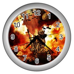 War Venue War Apocalypse Wall Clock (silver) by Sudhe