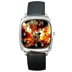 War Venue War Apocalypse Square Metal Watch by Sudhe