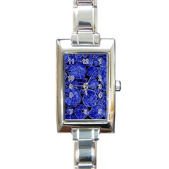 Neon Abstract Cobalt Blue Wood Rectangle Italian Charm Watch by Bajindul