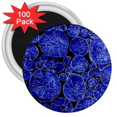 Neon Abstract Cobalt Blue Wood 3  Magnets (100 Pack) by Bajindul