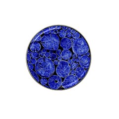 Neon Abstract Cobalt Blue Wood Hat Clip Ball Marker by Bajindul