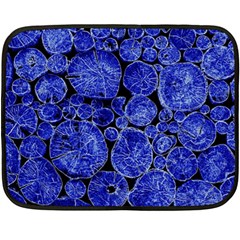 Neon Abstract Cobalt Blue Wood Fleece Blanket (mini) by Bajindul