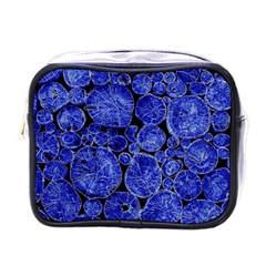 Neon Abstract Cobalt Blue Wood Mini Toiletries Bag (one Side) by Bajindul