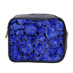 Neon Abstract Cobalt Blue Wood Mini Toiletries Bag (two Sides) by Bajindul