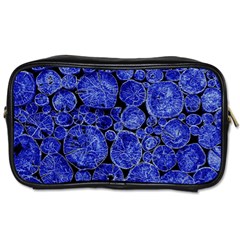 Neon Abstract Cobalt Blue Wood Toiletries Bag (one Side) by Bajindul