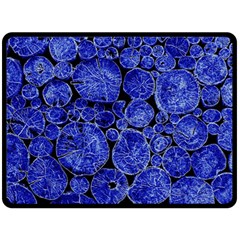 Neon Abstract Cobalt Blue Wood Fleece Blanket (large)  by Bajindul