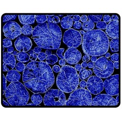 Neon Abstract Cobalt Blue Wood Fleece Blanket (medium)  by Bajindul