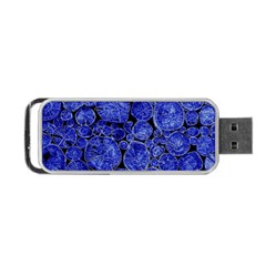 Neon Abstract Cobalt Blue Wood Portable Usb Flash (two Sides) by Bajindul