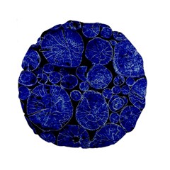 Neon Abstract Cobalt Blue Wood Standard 15  Premium Round Cushions by Bajindul