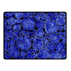 Neon Abstract Cobalt Blue Wood Double Sided Fleece Blanket (small)  by Bajindul