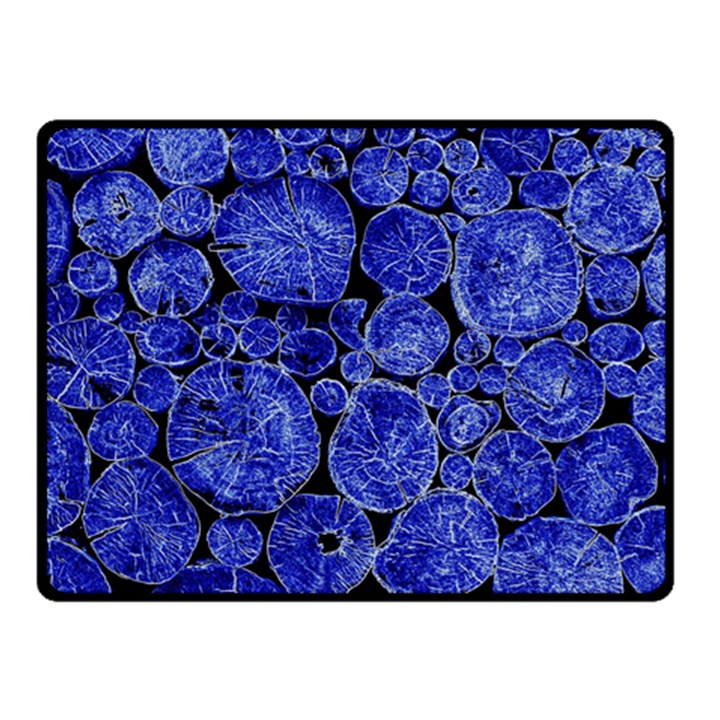 Neon Abstract Cobalt Blue Wood Double Sided Fleece Blanket (Small) 