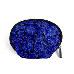 Neon Abstract Cobalt Blue Wood Accessory Pouch (small) by Bajindul