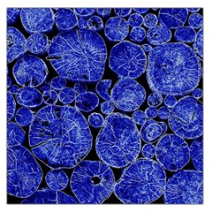 Neon Abstract Cobalt Blue Wood Large Satin Scarf (square) by Bajindul