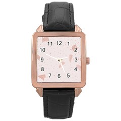 Blank Color Rose Gold Leather Watch 