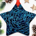 Neon Abstract Surface Texture Blue Ornament (Star) Front