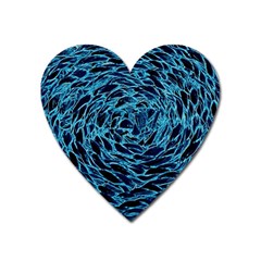 Neon Abstract Surface Texture Blue Heart Magnet by HermanTelo