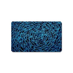 Neon Abstract Surface Texture Blue Magnet (name Card) by HermanTelo