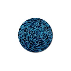 Neon Abstract Surface Texture Blue Golf Ball Marker