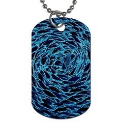 Neon Abstract Surface Texture Blue Dog Tag (two Sides)