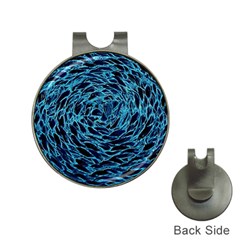 Neon Abstract Surface Texture Blue Hat Clips With Golf Markers