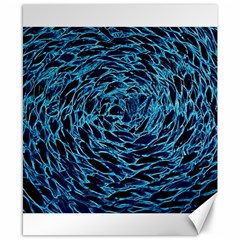 Neon Abstract Surface Texture Blue Canvas 8  X 10  by HermanTelo