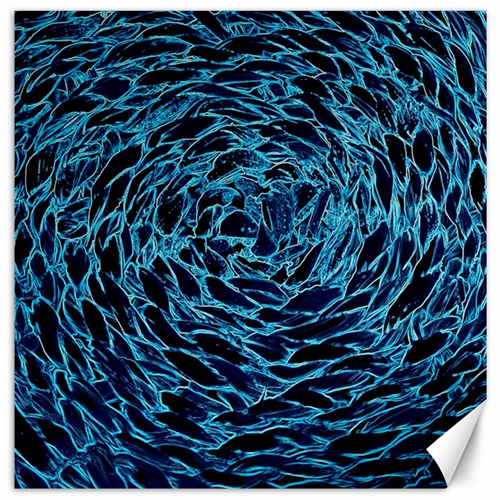 Neon Abstract Surface Texture Blue Canvas 12  x 12 