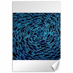 Neon Abstract Surface Texture Blue Canvas 12  X 18  by HermanTelo