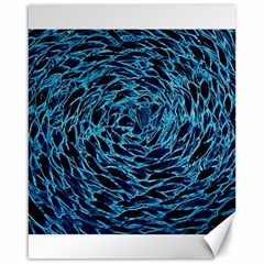 Neon Abstract Surface Texture Blue Canvas 16  X 20  by HermanTelo