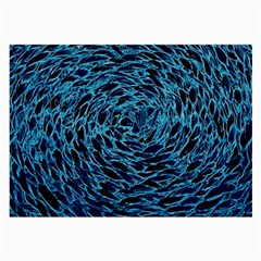 Neon Abstract Surface Texture Blue Large Glasses Cloth (2 Sides)